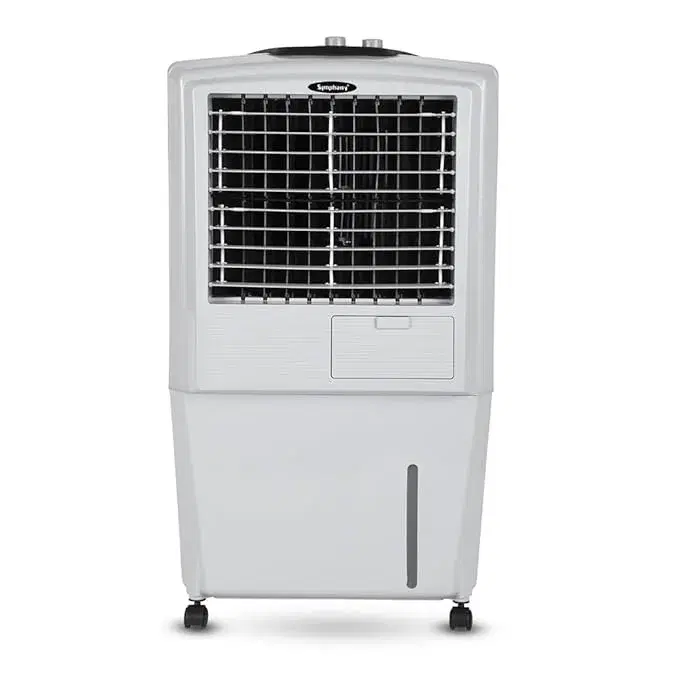 Symphony HiFlo 40 Personal Air Cooler For Home with Powerful Blower, Honeycomb Pads, i-Pure Technology and Low Power Consumption (40L, Light Grey)