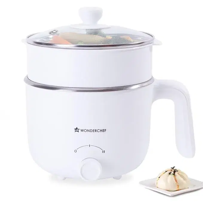 Wonderchef Luxe Multi Cook Kettle | 1.2 L | 600W | Ivory | 2 Years Warranty| Dual Power Modes| Quick Boiling| Automatic Shut-Off| Overheat Protection | Boil-Dry Protection
