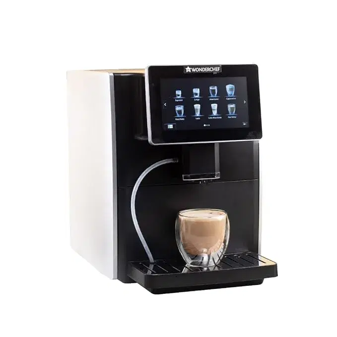 WONDERCHEF Regalia Fully Automatic Coffee Machine with Large 7 Inches Display | For brewing Americano, Cappuccino, Latte, Macchiato, Flat White, Espresso | Bean-To-Cup Coffee at 19 bar pressure