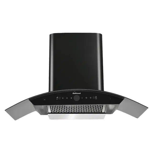 Sunflame SERENO Auto Clean Wall Mounted BLACK 1400 CMH Chimney