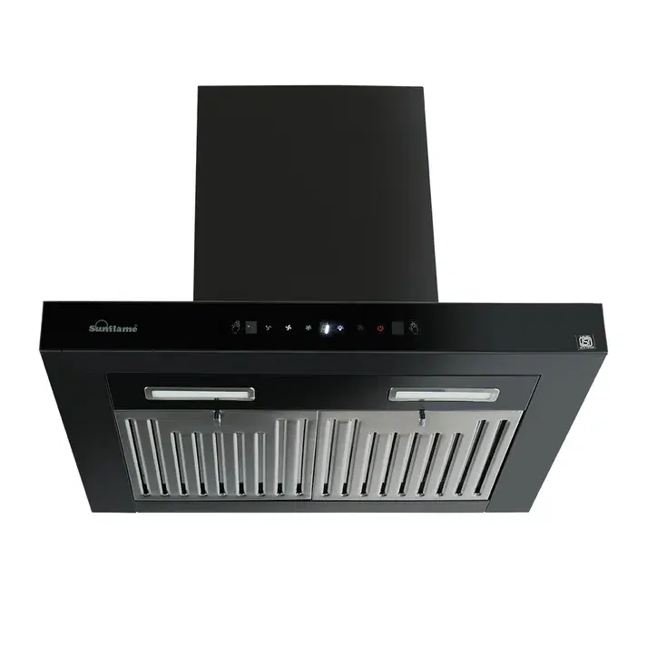 Sunflame CH LARA 60 Autoclean Motion Sensor Auto Clean Wall Mounted BLACK/STAINLESS STEEL 1250 CMH Chimney