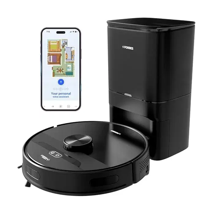 Eureka Forbes SmartClean, 5000Pa HyperSuction Robotic Vacuum Cleaner with Auto Bin (65 Days Hands-Free Cleaning) | LiDAR 3.0 & Home Mapping | Wet Mopping | 5-Hour Run Time | Smart App Control