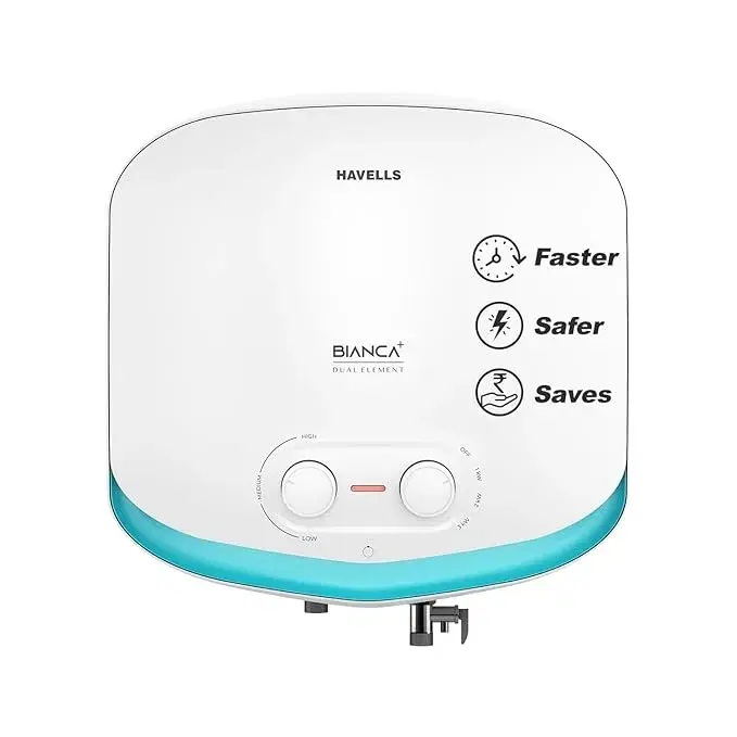 Havells All New Bianca+ 10L 5 Star 3-in-1 Convertible Storage Water Heater(Geyser)|Dual Element|33% Fast Heating|Shock Safe Plug|7 Year Tank & 5 Year element Warranty|Free Installation & Flexi pipe