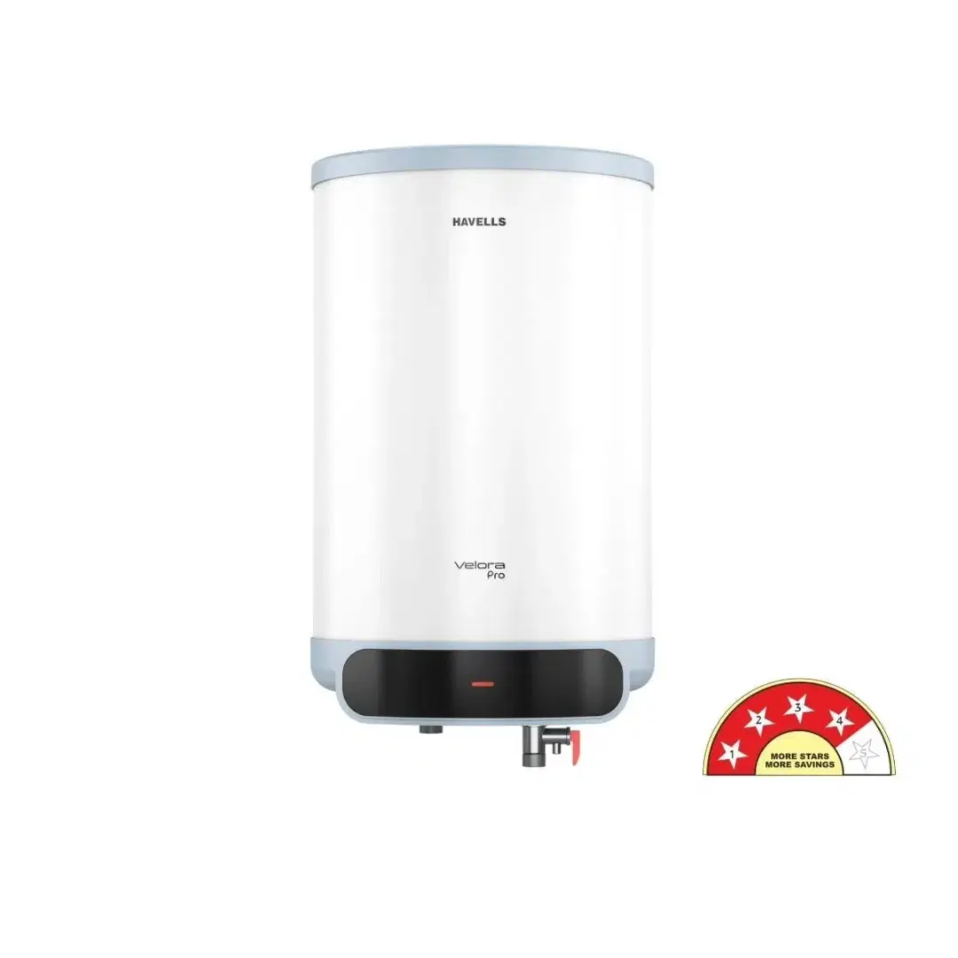 Havells Velora Pro 15L Storage Water Heater (Geyser) | Mcoloy Heating Element | Feroglas Tank | High Pressure 0.8 MPa | Whirlflow Tech | 2000W | 7 Yr Tank Warranty