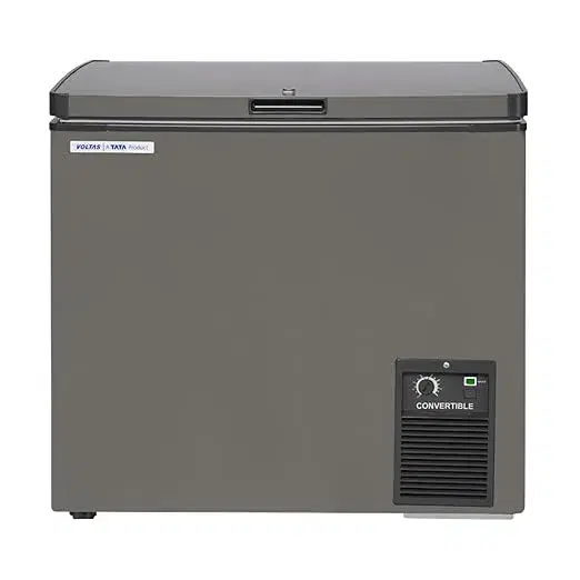 VOLTAS 205 L Single Door White and Grey Hard Top Deep Freezer, CVF205 SA2-P-PL