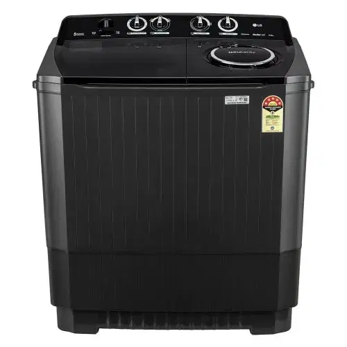 LG 11.5 Kg 5 Star Semi Automatic Top Load Washing Machine with Roller Jet Pulsator + Soak | Wind Jet Dry | Auto Restart (P115ASLAZ, Full Black)