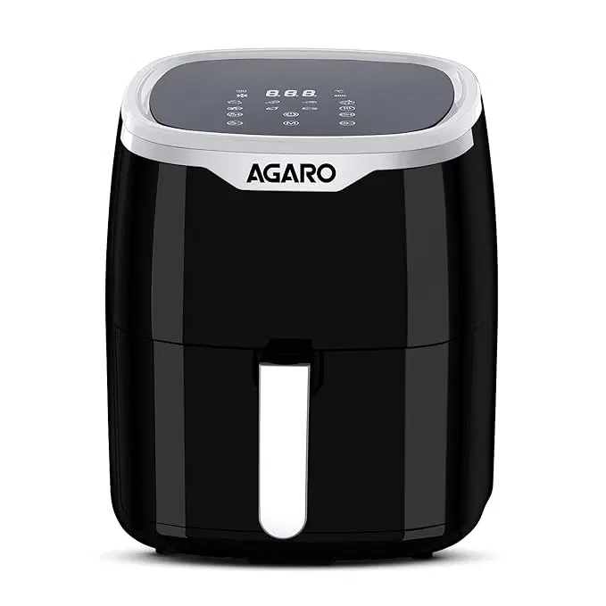 Agaro Galaxy Digital Air Fryer For Home, 4.5L, Electric Air Fryer, Convection Oven, 1400W, 7 Preset Programs & Reheat, 360 Degrees Air Circulation, Digital Touch Display, Bake, Roast, Toast, Black