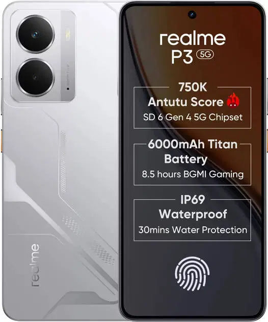 Realme P3 5G (Space Silver, 128 GB) (8 GB RAM)