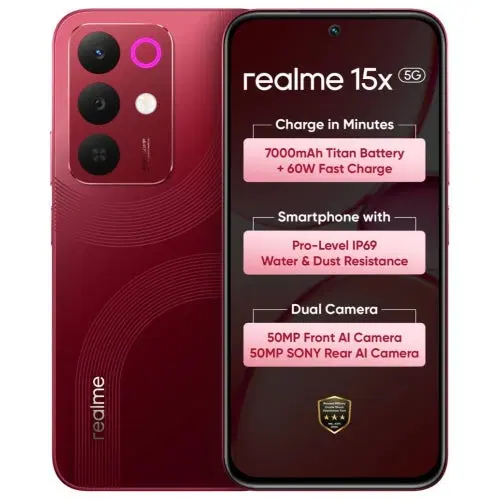 Realme 15x 5G (Maroon Red, 256 GB) (8 GB RAM)