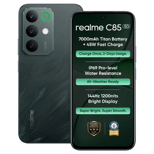 Realme C85 5G (Peacock Green, 128 GB) (6 GB RAM)