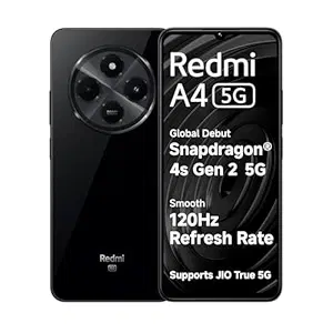 Redmi A4 5G (Starry Black, 6GB RAM, 128GB Storage) | Segment Largest 6.88in 120Hz | 50MP Dual Camera | 18W Fast Charging | Charger in The Box