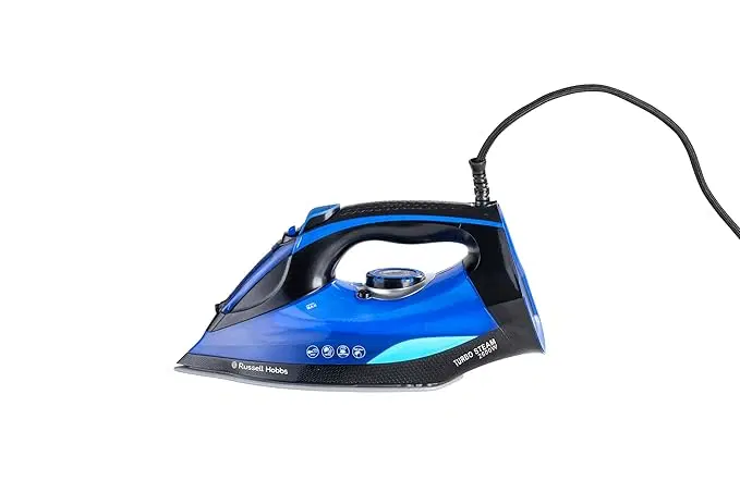 Russell Hobbs TURBOSTEAM2600 2600 watts Steam Iron | Powerful 140g Steam Boost Output | 400ml Water Tank | Anti-Calc, Anti-Drip & Auto Shut-off Functions | Ceramic Non-Stick Plate | 2-Year Warranty
