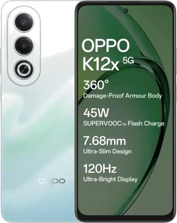 Oppo K12x 5G with 45W Supervooc Charger in-The-Box (Breeze Blue, 128 GB) (6 GB RAM)