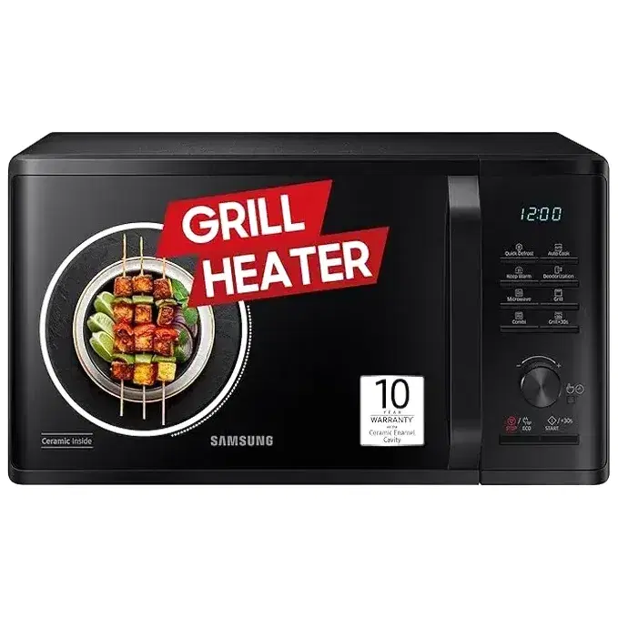 Samsung 23 L Ceramic cavity, Keep warm Grill Microwave Oven (MG23A3515AK, Black)