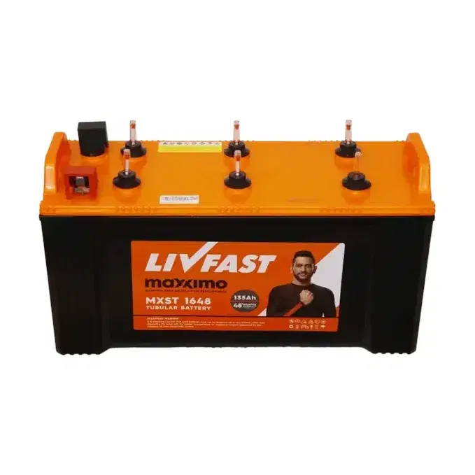 Livfast Maxximo Short Tubular Battery, Model MX-ST 1648, 135Ah, Black