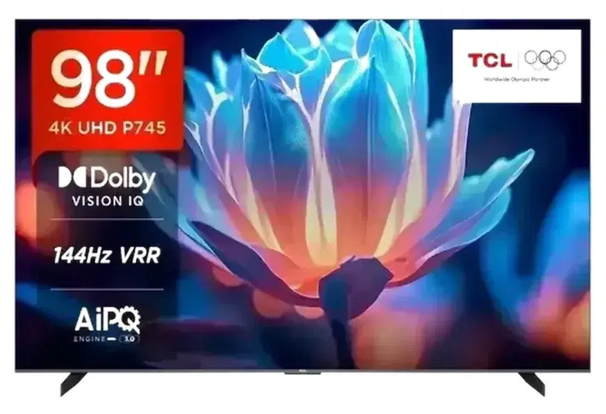 TCL 248 cm (98 inches) 4K Ultra HD Smart LED Google TV 98P745 (Black)