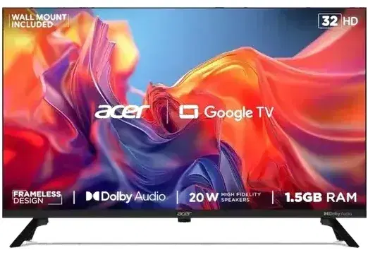 Acer 80 cm (32 inches) G Series HD Ready Smart LED Google TV AR32GT2841HDFL (Black)