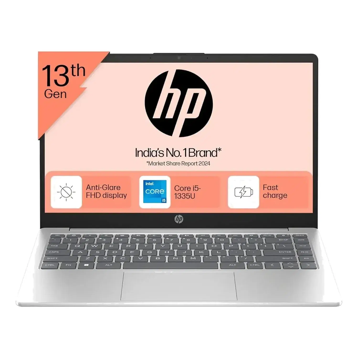 HP 14 Laptop, Intel i5, 16GB RAM, 512GB SSD, Win 11, Silver
