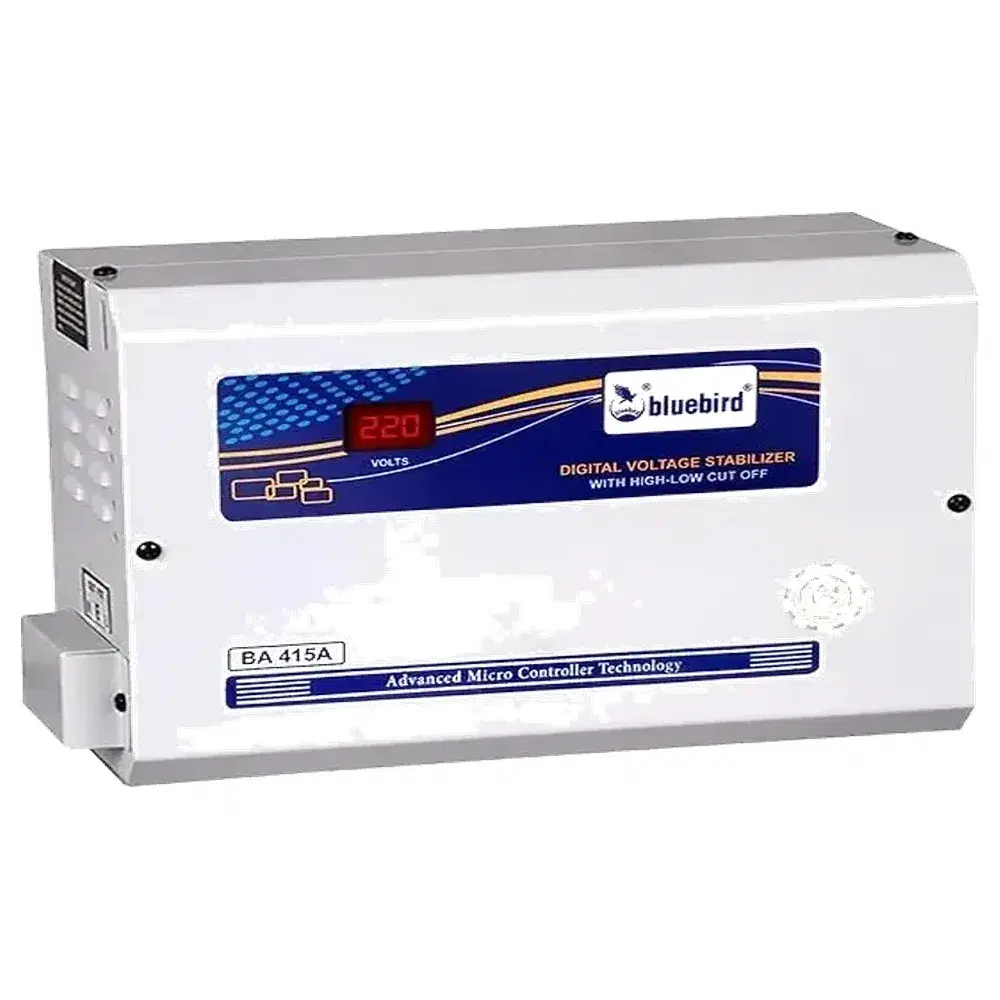 Bluebird 4kVA 150-280V Aluminium Digital Voltage Stabilizer (White and Blue)
