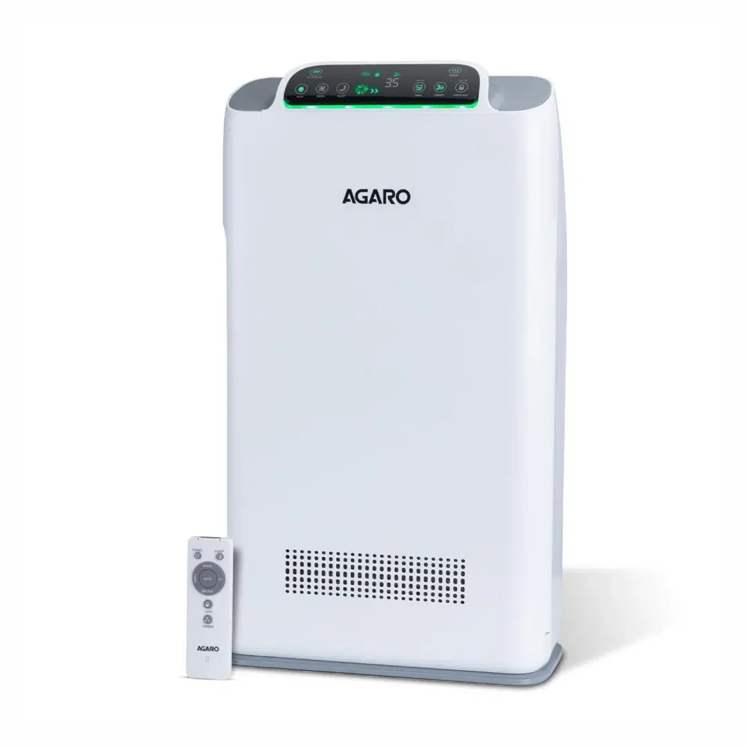 Agaro Imperial Air Purifier For Home, Bedroom, Green True HEPA Filter H14, Removes 99.99% Pollutants, Bacteria, Virus & PM 0.1 Particles, 7 Stage Purification, Covers 400 Sqft, 8500 Hrs Filter Life