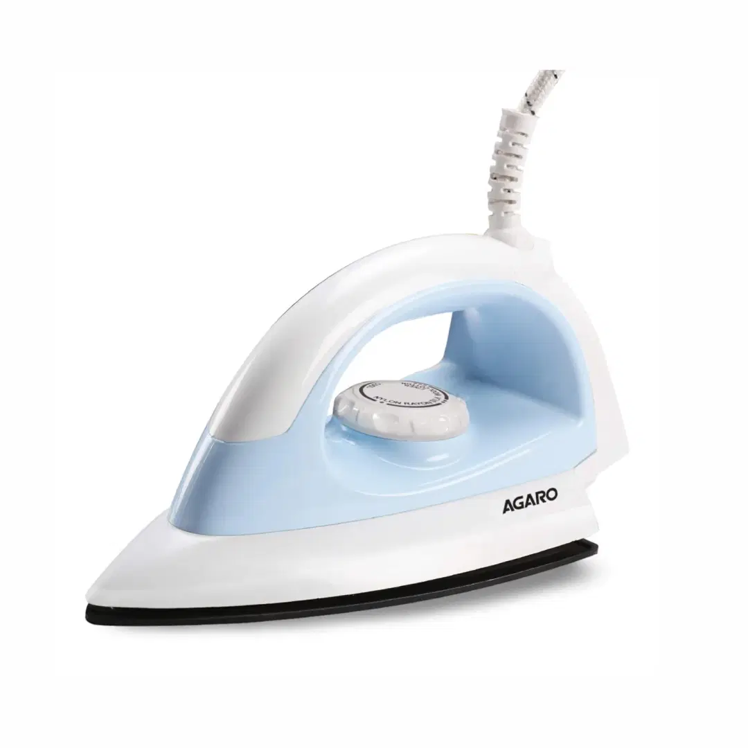 Agaro Eva Electric Dry Iron, 750W, Non- Stick Coated Heavy Sole Plate, Multi fabric temperature control, Removes Wrinkle, Creases (33260)