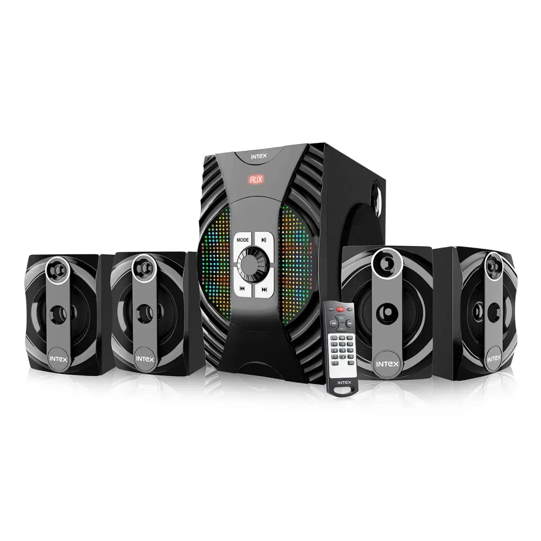 Intex Dazzle FMUB 4.1 Multimedia Bluetooth Speaker USB Playbility Powerful Audio Effect (Black)