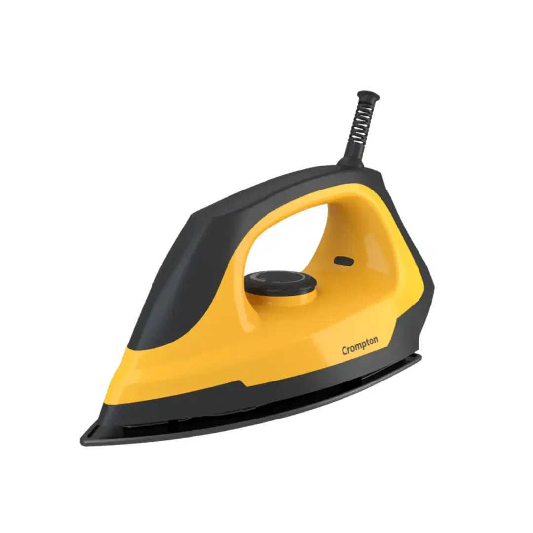 Crompton Eris 1000 Watts Dry Iron (6 Fabric Settings, Yellow and Black)
