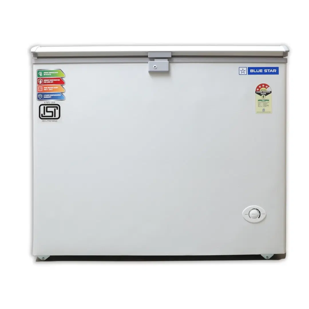 Blue Star CF4-230NEYW Single Door Deep Freezer (200 Liter, White, 4-star)