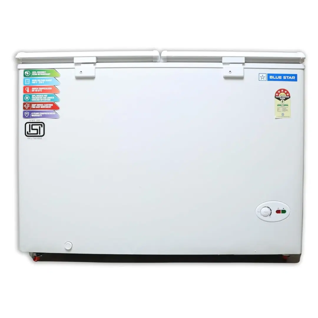 Blue Star CF5-330NEWY 300 liters Double Door Deep Freezer (310 Liter, White, 5-Star)