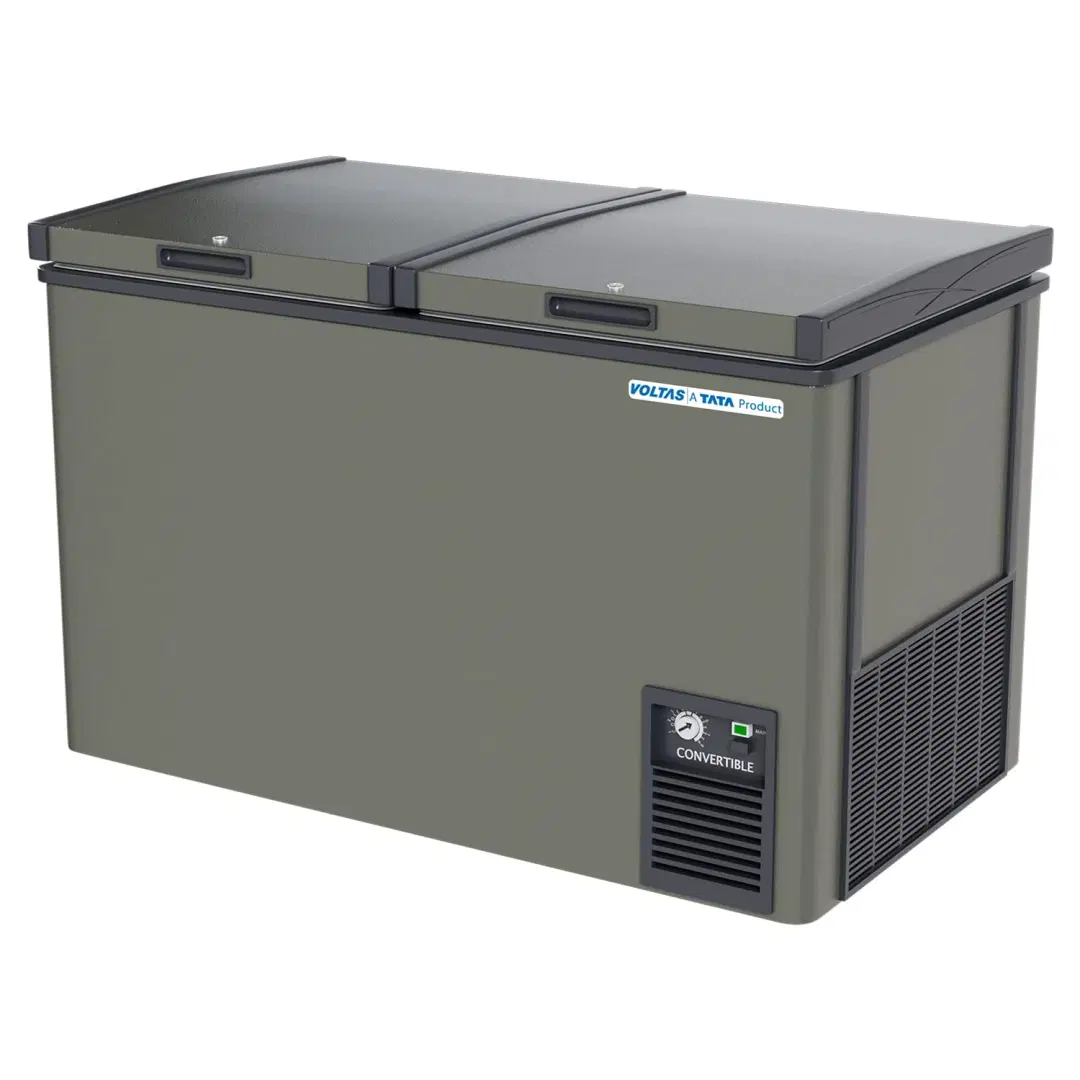 Voltas CVF320DD P/CVF320DA4-P-PL Double Door Deep Freezer Cum Chiller, 320 Liters, Convertible, Grey Latest