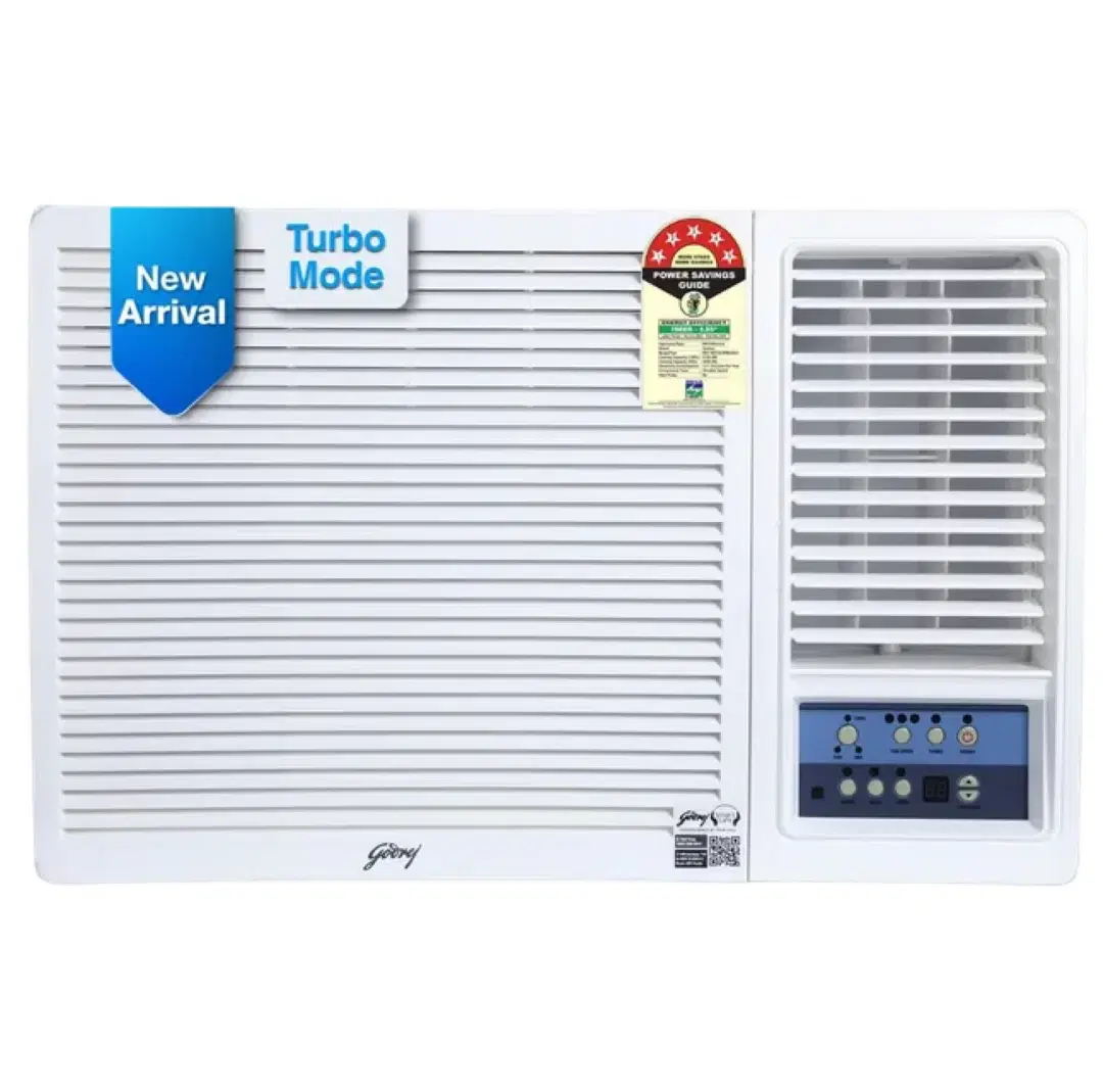 Godrej Turbo Mode 1.5 Ton 5 Star Window Inverter Anti-Dust Filter with Anti-Freeze Thermostat AC - White (WIC 18UTC5-WWA, Copper Condenser)
