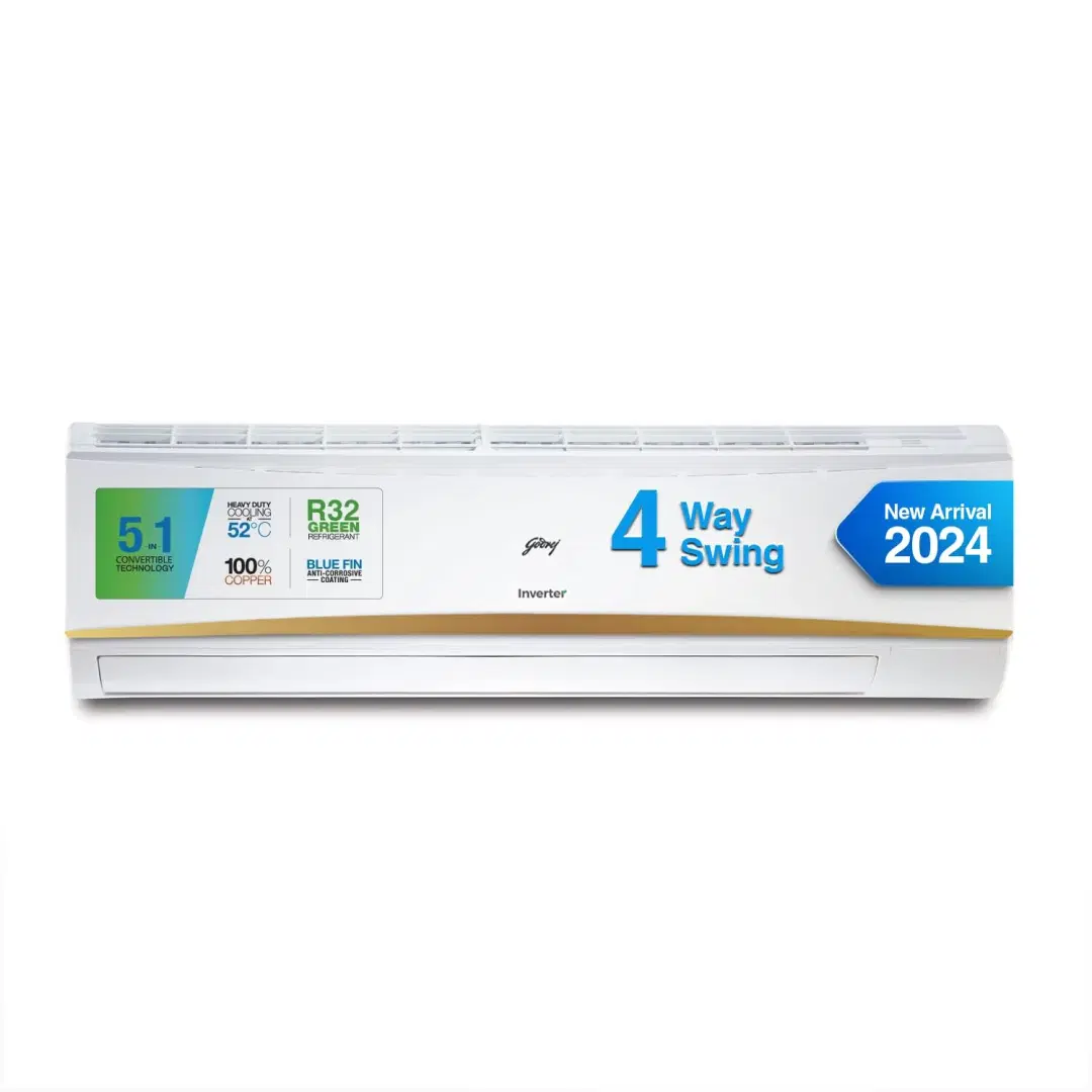 Godrej SIC 30LTC3-GWR 2.5 Ton 3 Star, 5-in-1 Convertible Cooling, Inverter Split AC (Copper, 4 Way Air Swing With Heavy-Duty Cooling at 52 Deg Celcius, AC 2.5T White)
