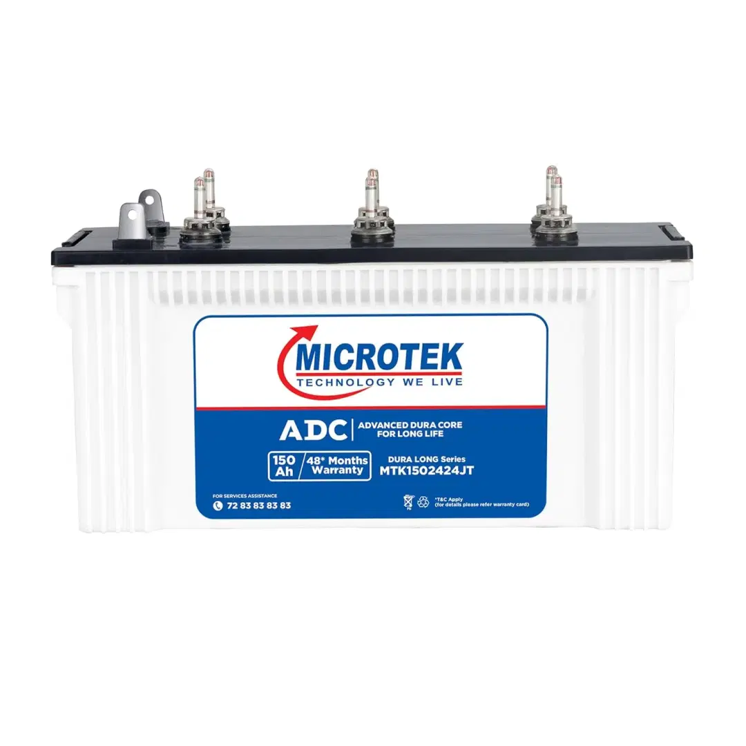 Microtek DuraLong MTK1502424JT 150Ah Inverter Battery with All New Jumbo Tubular Technology for Longer Battery Life | for Home, Office & Shops Use | 60 Months Total Warranty.
