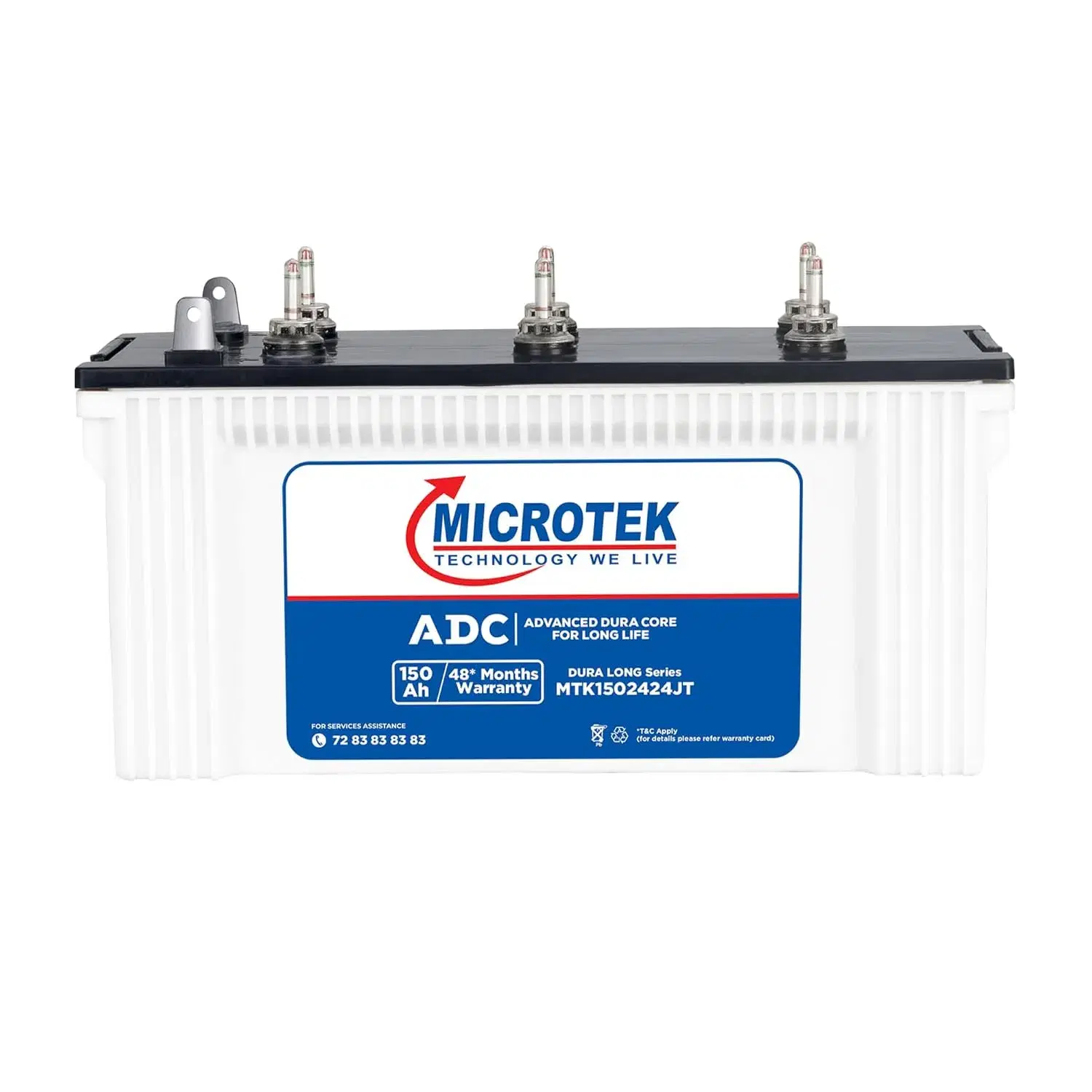 Microtek DuraLong MTK1502424JT 150Ah Inverter Battery with All New Jumbo Tubular Technology for Longer Battery Life | for Home, Office & Shops Use | 60 Months Total Warranty.