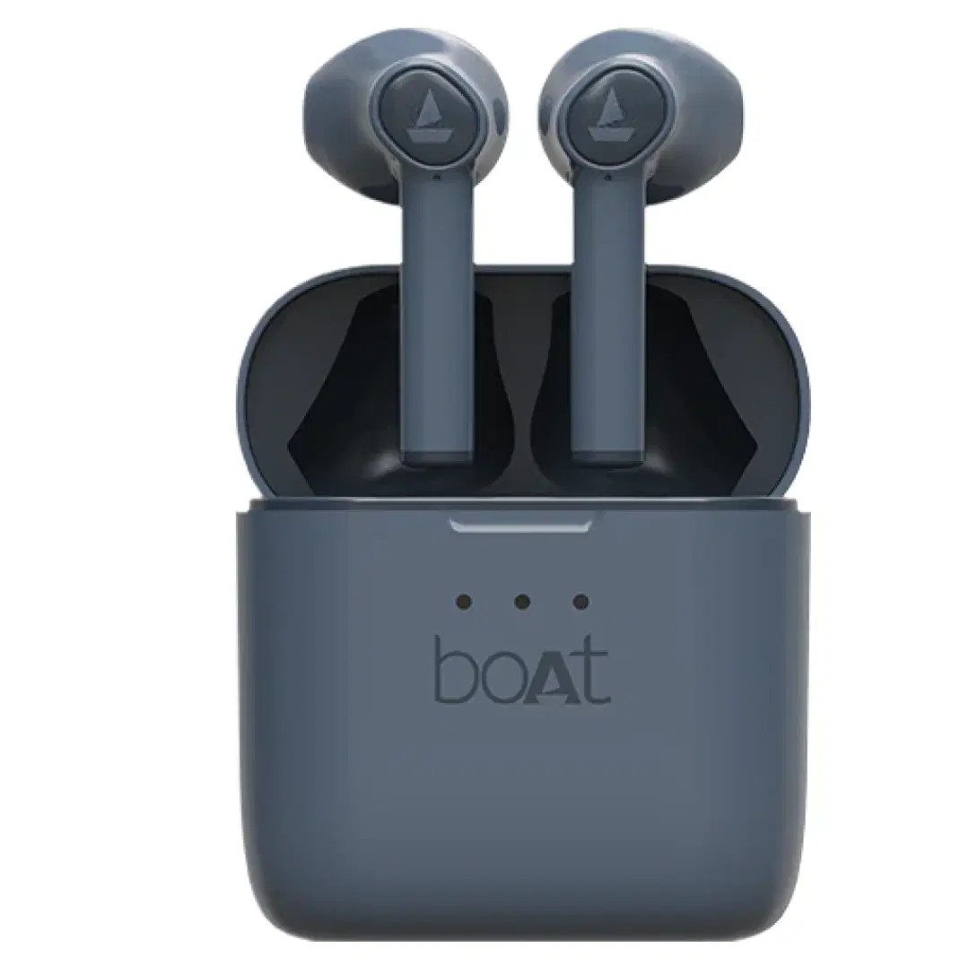 boAt Airdopes 138 Wireless Earbuds with 13mm Drivers, Bluetooth V5.0+EDR, IWP Technology, 650mAh Pocket friendly Charging Case, 60 Hours nonstop music (Steel Blue)