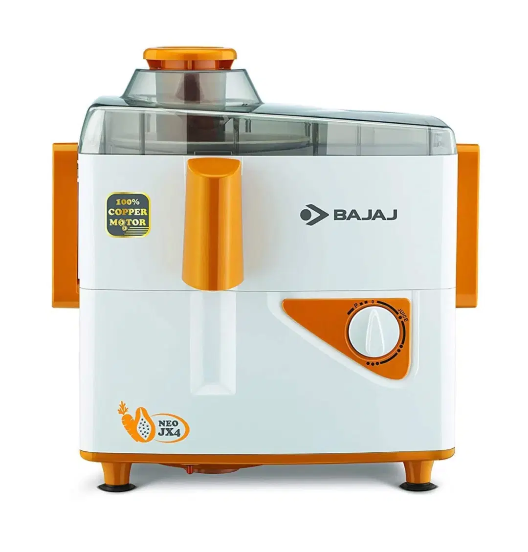 Bajaj Neo Jx4 450-Watt Juicer Mixer Grinder With Jars (White/Orange)