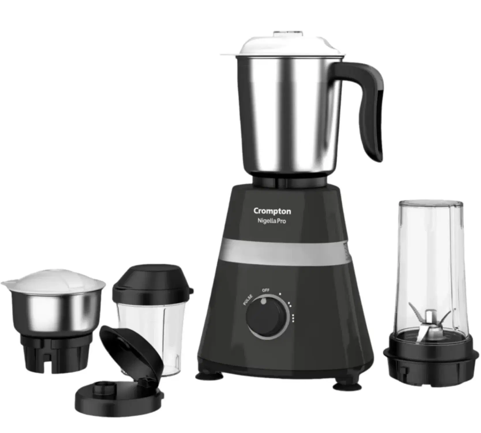 Crompton Nigella Pro 500W Mixer Grinder with Jars Black