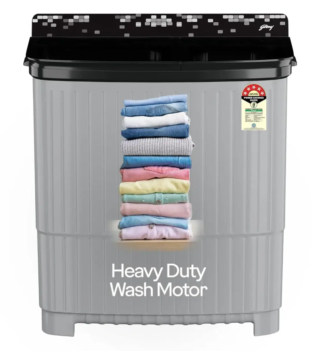 Godrej Ws Edge Uno 120 5.0 TB4 MIGR 12 Kg 5 Star Semi-Automatic Top Load Washing Machine With Air Dry and 4 Wash Programs ( Aqua Power Pulsator, Mist grey)