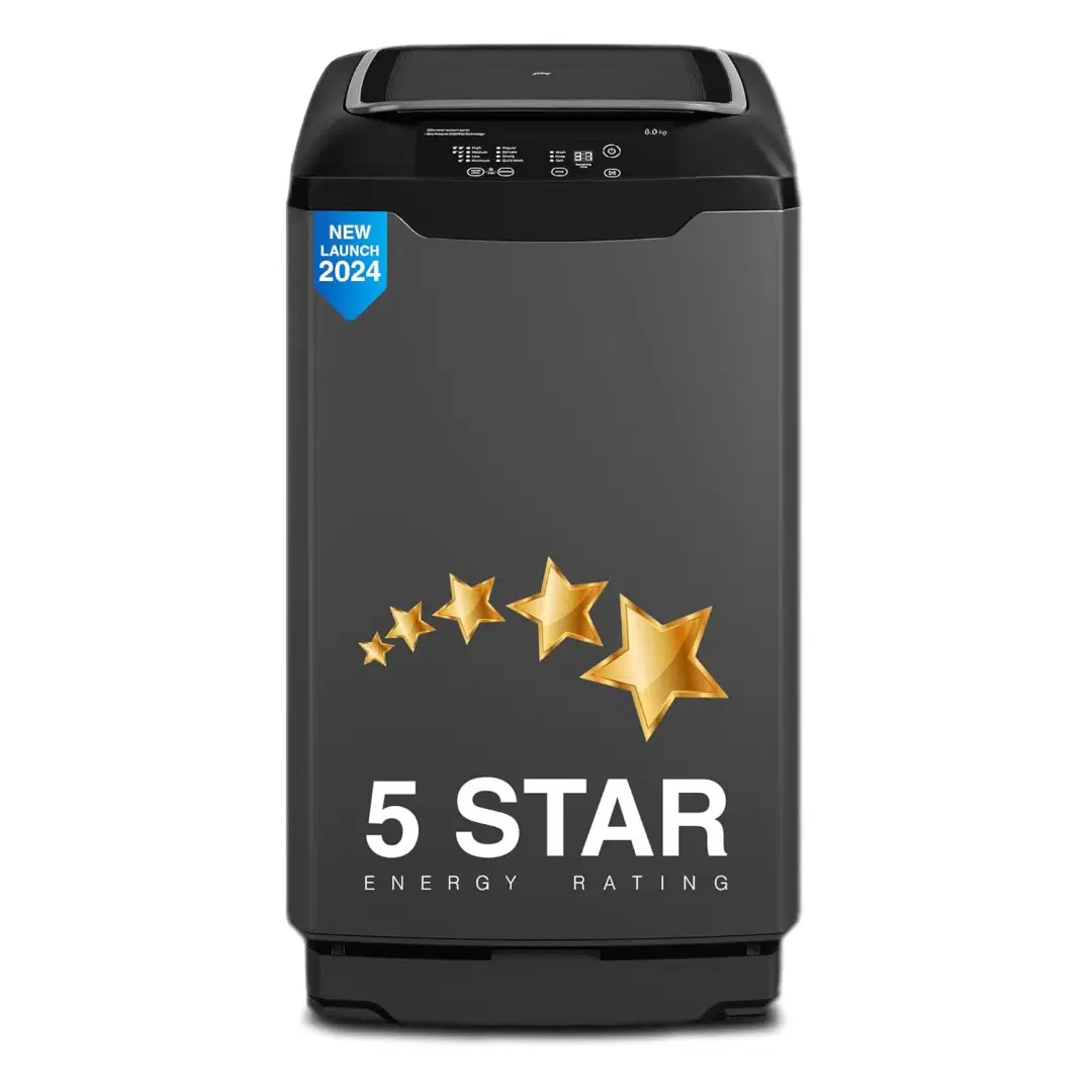 Godrej 8 Kg 5 Star Zero Pressure Technology, Fully-Automatic Top Load Washing Machine (2024 Model, WTEON ALR C 80 5.0 FDANS GPGR, Roller Coaster Wash and Advanced Digital Display, Graphite Grey)