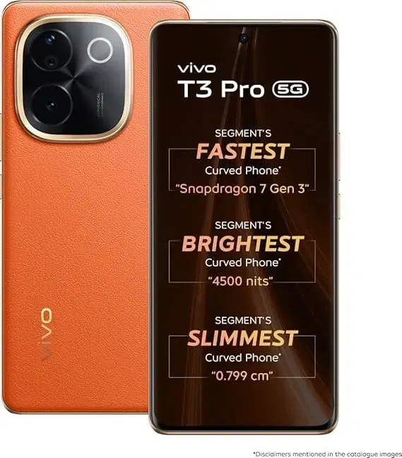Vivo T3 Pro 5G (Sandstone Orange, 8GB RAM+ 256GB Storage) | Snapdragon 7 Gen 3 Processor | 120Hz Amoled Display
