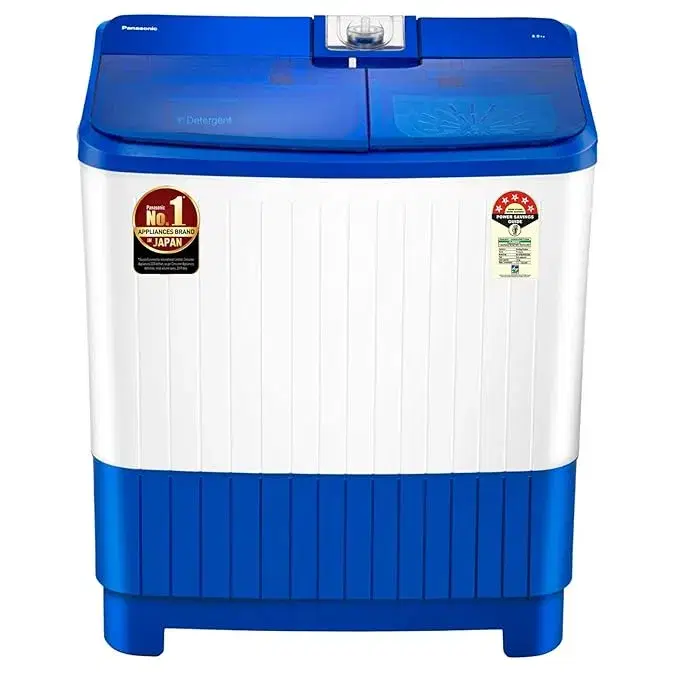 Panasonic 8 kg 5 Star Semi-Automatic Top Loading Washing Machine with Powerful Motor (NA-W80B5ARB, Blue, Active Foam System)